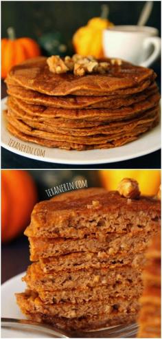 These super soft pumpkin pancakes have an amazing texture! Unlike other whole grain pancakes, these aren’t at all bready and taste amazing. #wholewheat