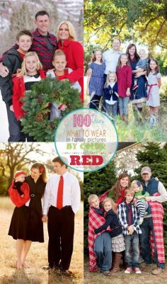 Family Picture Outfits by Color Series with over 100 ideas on how to gather clothes for family photography session, this one is all about RED! - Capturing-Joy.com