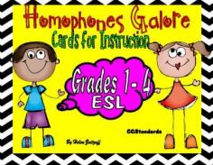 
                        
                            Homophones Galore - Instructional Cards from Essential Reading / Language Skills on TeachersNotebook.com -  (73 pages)  - Visuals and sentences on cards to promote knowledge and spelling of everyday homophones.
                        
                    