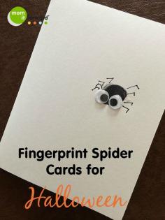DIY Cards for Halloween Kids Can Make - Spider Fingerprint Cards