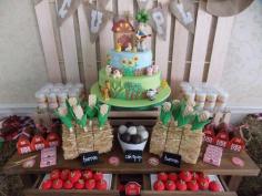 Amazing dessert table at a farm birthday party!  See more party planning ideas at CatchMyParty.com!