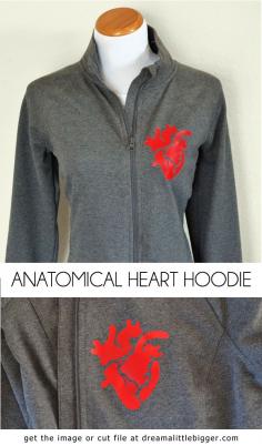 LOVE this anatomical heart jacket. Get the free image or Silhouette cut file to use however you please.