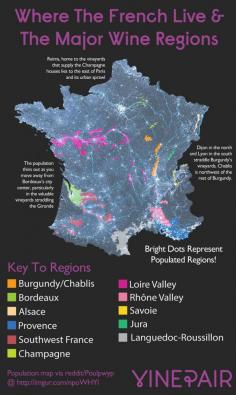 Map: French Population Vs Wine Regions #wine #france #wineeducation