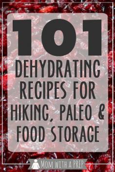 Mom with a Prep | 101+ Dehydrating Recipes for Food Storage, Hiking and Paleo Diets - build up your food storage for emergency preparedness with these great recipes & techniques