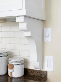 
                    
                        Transition your backsplash into the wall seamlessly with a shelf bracket.
                    
                