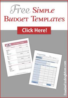 Free Simple Budget Templates - Easy to use templates to get your finances organized.