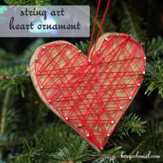 string art heart ornament