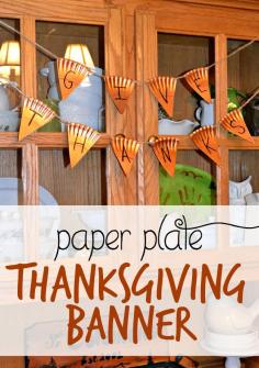 
                    
                        "Give Thanks" Paper Plate Thanksgiving Banner
                    
                