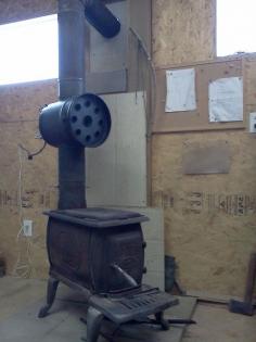 
                    
                        Wood stove heat exchange.
                    
                