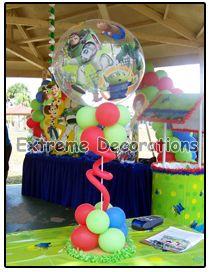 
                    
                        Toy Story clear bubble balloon centerpiece
                    
                