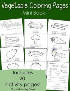If you are studying a fruit and vegetable unit, these FREE Vegetable Coloring Pages will be a perfect addition.  They would also be a great fit if
