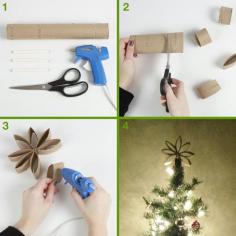 
                    
                        Upcycle your used paper towel rolls into a star for your tree and go even greener this year!
                    
                
