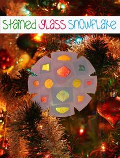 
                    
                        Faux Stained Glass Paper Snowflakes by Amanda Formaro of Crafts by Amanda
                    
                