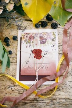 
                    
                        Invitations and painted backdrop: Wildfield Paper Co. - Fall inspired pre-wedding shoot by Shannon Elizabeth Photography + Kailee Ellsworth (Photography Assistant & 2nd Shooter) - via Magnolia Rouge
                    
                