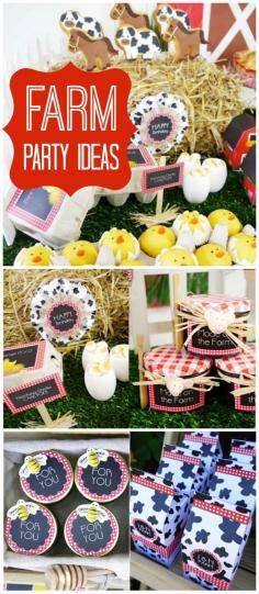 
                    
                        A barnyard farm boy and girl birthday party with animal cookies, cake pops and favors! See more party planning ideas at CatchMyParty.com!
                    
                