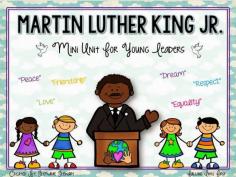 
                    
                        Martin Luther King Jr. Mini Unit. Mini reader, dove craft, facts/opinion sort, and timeline project!
                    
                