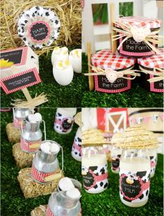 
                    
                        Cute treats and favors at a barnyard farm animals birthday party!  See more party planning ideas at CatchmyParty.com!
                    
                