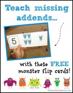 
                    
                        Teach missing addends with monster flip cards!
                    
                