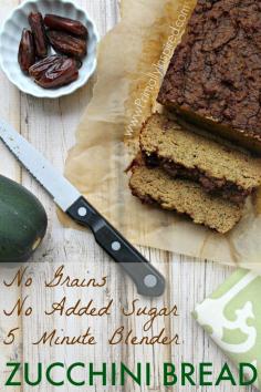 
                    
                        Love this! 5 Minute Zucchini Blender Bread from Primally Inspired (Grain Free, No Added Sugar and Dairy Free!) Paleo, Gluten Free
                    
                