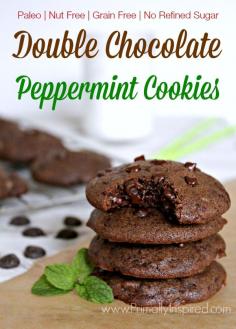 
                    
                        LOVE these!! Paleo Double Chocolate Peppermint Cookies No Refined Sugar from Primally Inspired (Paleo, Gluten Free)
                    
                