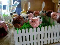 
                    
                        Animal cake pops at a farm birthday party!  See more party planning ideas at CatchMyParty.com!
                    
                
