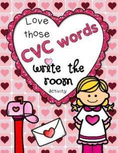 
                    
                        FREE! Kindergarteners need practice reading and writing CVC words.  Here's a fun practice for 15 CVC words using the "Write the Room" format with a Valentine's theme--FOR FREE!  Each CVC picture has a heart with it that coordinates with the student response sheet.
                    
                