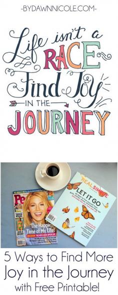 
                    
                        5 Ways to Find More Joy in the Journey + A FREE Hand-Lettered Print in Two Color Options from bydawnnicole.com #ad #freeprintoftheweek
                    
                