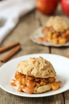 
                    
                        These shortcakes are covered in a caramel drizzle and are a perfectly-portioned version of apple pie!  | mysequinedlife.com
                    
                