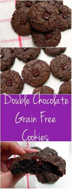 
                    
                        These Grain Free Double Chocolate Cookies are decadent and rich. Nobody will guess they are #GLUTENFREE #PALEO + #VEGAN - Ceara's Kitchen
                    
                