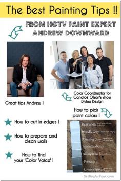 
                    
                        The Best Painting Tips from HGTV Paint Expert Andrew Downward , the color coordinator for Candace Olson's HGTV show 'Divine Design'! Great decor tips!
                    
                