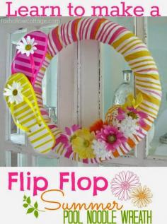 
                    
                        Best DIY Projects: Flip Flop Pool Noodle Wreath Tutorial: A Cheap & Easy Dollar Tree Craft!
                    
                