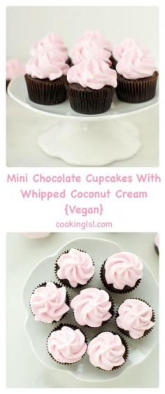 
                    
                        Mini chocolate cupcakes with whipped coconut cream frosting (vegan)
                    
                