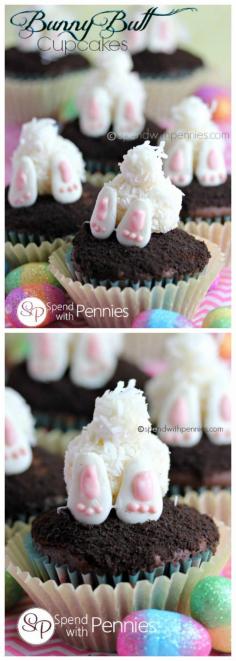 
                    
                        Cute little bunny tooshies top your favorite chocolate cupcakes!  These are easy to put together and the perfect Easter Cupcake for any get together!
                    
                
