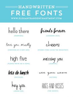 
                    
                        Typography lovers rejoice! // Free Handwritten Fonts for graphic design, web design, blogging, crafting, scrapbooking and more! // From Elegance & Enchantment
                    
                