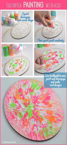 
                    
                        Toothpick painting with kids easy photo tutorial DIY by Club Chica Circle
                    
                