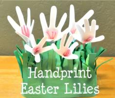 
                    
                        Handprint Easter Lillies Craft ideas for kids
                    
                
