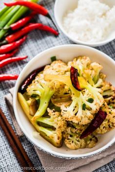 
                    
                        Spicy Cauliflower Stir-Fry - A quick and easy vegan stir fried cauliflower dish that creates a great texture, just like oven-roasted | omnivorescookbook...
                    
                