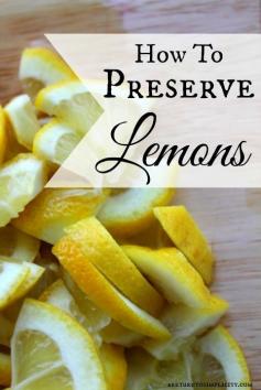 
                    
                        Want a way to enjoy in-season lemons all year long? Here is a picture tutorial on how to preserve lemons via lacto-fermentation! So easy and nutritious!  How To Preserve Lemons | areturntosimplici...
                    
                