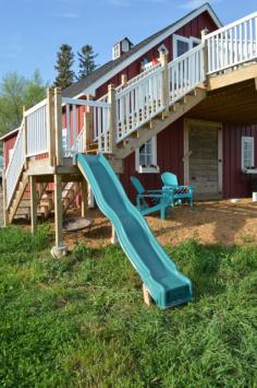 
                    
                        Make your own DIY slide from a deck platform. Cheap and simple - and you won't have to take down a whole playlet when the kids outgrow it.
                    
                