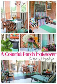 
                    
                        Add some summer color to your porch with this porch makeover full of easy DIY projects with a lot of punch!
                    
                