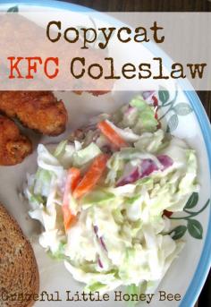 
                    
                        Who doesn't love KFC's coleslaw? This recipe is easy to put together and tastes just like the original. Makes the perfect side dish for your Memorial Weekend celebrations!
                    
                