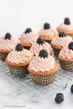 
                    
                        Lemon Blackberry Cupcake Recipe Gluten Free Paleo Recipe | ahealhtylifeforme...
                    
                