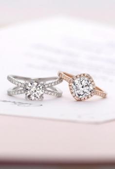 
                    
                        Pavé diamonds perfectly accent these gorgeous diamond engagement engagement rings.
                    
                