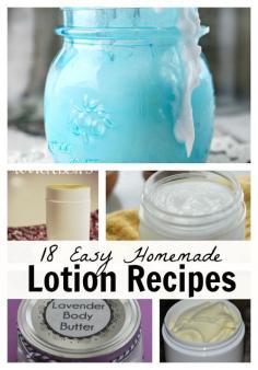 
                    
                        Easy Homemade Lotion Recipes. 18 easy recipes that you can make now!
                    
                
