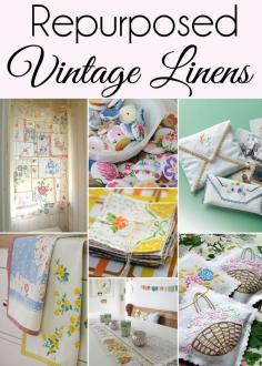 
                    
                        If you have a collection of Vintage Linens you will love this roundup of 15 Cute Ways to Repurpose and Upcycle Vintage Linens. (#9 is my favorite!) Included are even a few vintage linen crafts and vintage linen home decor. #seasonedhome
                    
                