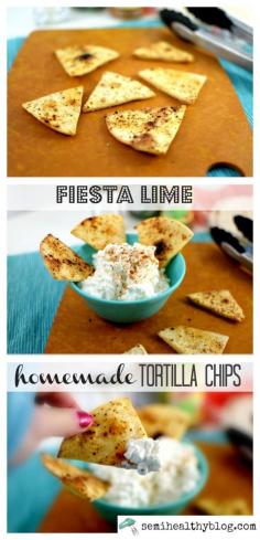 
                    
                        fiesta lime homemade baked tortilla chips are a quick and easy snack. perfect with guacamole, hummus, or any other dips!
                    
                