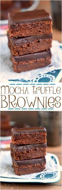 
                    
                        These decadent Mocha Truffle Brownies are just what your sweet tooth is craving. Rich mocha brownies recipe are topped with a decadent chocolate ganache frosting and baked to perfection. All you need is a cold glass of milk! | MomOnTimeout.com | #chocolate #brownie #mocha #dessert
                    
                