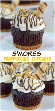 
                    
                        Chocolate, graham crackers, marshmallow frosting, and coffee make these S'mores Frappuccino Cupcakes an absolutely delicious treat for any party!
                    
                
