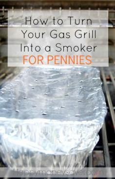 
                    
                        You don't need an expensive smoker to get the classic BBQ taste. You can make your own diy smoker for about $0.75 to use on your gas grill! happymoneysaver.com
                    
                