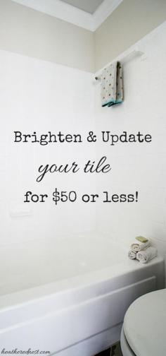 
                    
                        Outdated tile? DIY UPDATE for $50 or less!!!  It's EASY!  You gotta try this ASAP.
                    
                